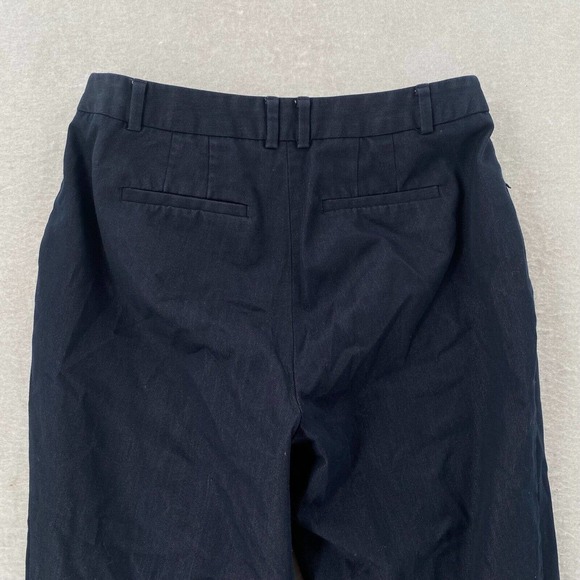 Talbots Womens Pants Womens 8 High Waist Straight Leg Pockets Dark Blue Chambray - Picture 4 of 14